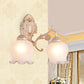 Frendorf | 1/2-Bulb Flower Wandlamp Fixture Traditionele Witte Glazen Wandlamp Verlichting voor Woonkamer