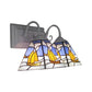 Frendorf | Piramide Wandlamp Tiffany Stijl Rvs Glas 2 Lampen Witte Vanity Wandlamp voor Woonkamer, Mediterraan / Boot