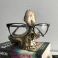 Frendorf | SkullArt Brillenhalter Schädel Statue | Gothic Stil | Deko für Zuhause | Brillenständer