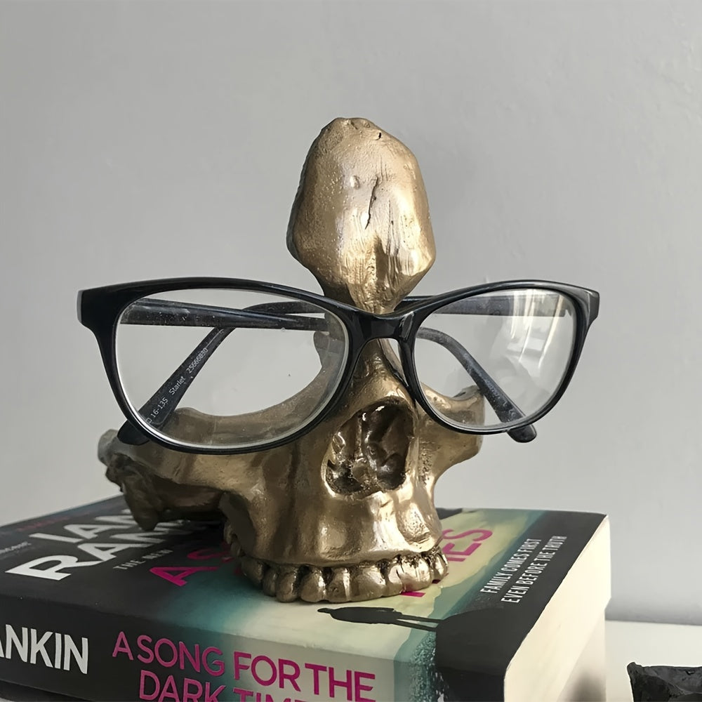 Frendorf | SkullArt Brillenhalter Schädel Statue | Gothic Stil | Deko für Zuhause | Brillenständer