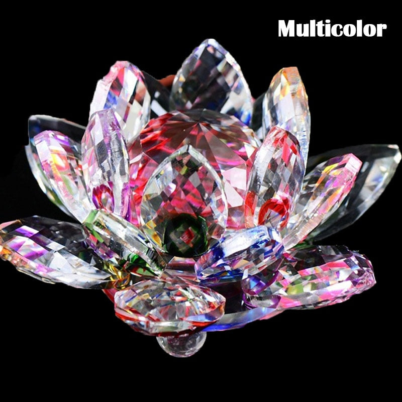 80Mm Quarz Kristalle Lotusblume Handwerk Glas Fengshui Ornamente Heilende Kristalle Zuhause Party Wicca Dekor Yoga Geschenke Souvenir