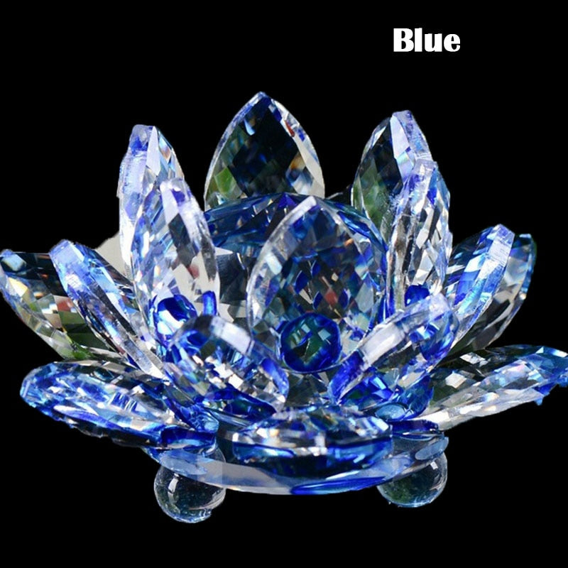 80Mm Quarz Kristalle Lotusblume Handwerk Glas Fengshui Ornamente Heilende Kristalle Zuhause Party Wicca Dekor Yoga Geschenke Souvenir