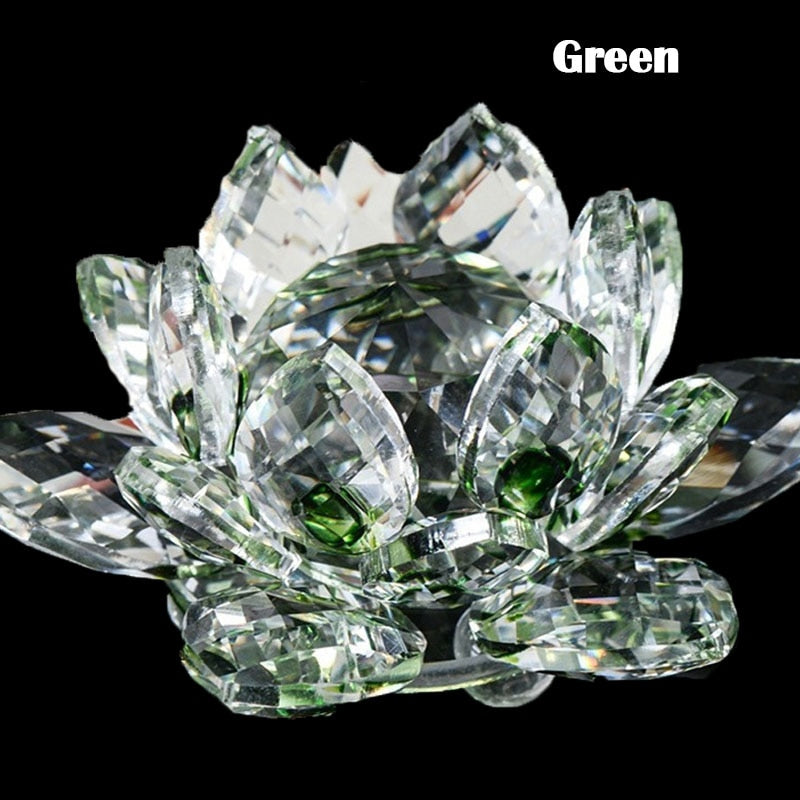 80Mm Quarz Kristalle Lotusblume Handwerk Glas Fengshui Ornamente Heilende Kristalle Zuhause Party Wicca Dekor Yoga Geschenke Souvenir