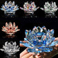 80Mm Quarz Kristalle Lotusblume Handwerk Glas Fengshui Ornamente Heilende Kristalle Zuhause Party Wicca Dekor Yoga Geschenke Souvenir