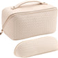 Frendorf | Abiudeng Große Make-up Tasche, Doppelschicht Kosmetiktasche, Reise Make-up Tasche, Leder Make-up Tasche, Kosmetische Reisetaschen, Tragbare Leder Kulturbeutel, Geräumige Kosmetiktasche für Frauen und Mädchen