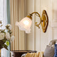 Frendorf | 1 Licht Opal Glas Wandverlichting Idee Traditionele Messing/Bronzen Afwerking Bloem Binnen Wandlamp