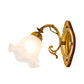 Frendorf | 1 Licht Opal Glas Wandverlichting Idee Traditionele Messing/Bronzen Afwerking Bloem Binnen Wandlamp
