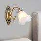 Frendorf | 1 Licht Opal Glas Wandverlichting Idee Traditionele Messing/Bronzen Afwerking Bloem Binnen Wandlamp