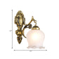 Frendorf | Antiqued Flower Wandmontage Verlichting 1/2-Kop Opal Glas Wandlamp Fixture in Brons voor Slaapkamer