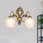 Frendorf | Antiqued Flower Wandmontage Verlichting 1/2-Kop Opal Glas Wandlamp Fixture in Brons voor Slaapkamer