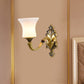 Frendorf | Bell Schlafzimmer Oben Wandmontierte Lampe Antik Froste Glas 1/2-Licht Messing Wandlampe Zubehör