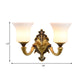 Frendorf | Bell Schlafzimmer Oben Wandmontierte Lampe Antik Froste Glas 1/2-Licht Messing Wandlampe Zubehör