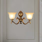 Frendorf | Bell Schlafzimmer Oben Wandmontierte Lampe Antik Froste Glas 1/2-Licht Messing Wandlampe Zubehör