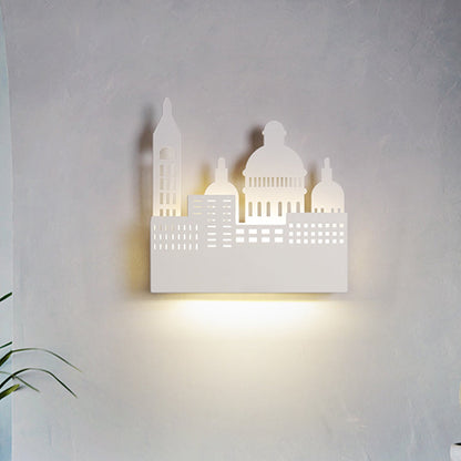 Frendorf | Kids 1 Head Wandlamp met Metalen Kap Witte Kasteel Wandlicht in Warm/Wit Licht
