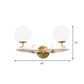 Frendorf | Kids Spaceship Shape Base Gold Wall Light Fixture 1/2 Bulbs Sconce Light with Globe Cream Glass Shade in White and Gold