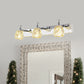 Frendorf | Chrom 1/2/3-Licht Vanity Light Fixture Minimal Faceted Crystal Flower Wandlamp in Warm/Weiß Licht