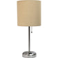 Stick Charging Outlet - Tischlampe mit Stofflampenschirm und Ladefunktion