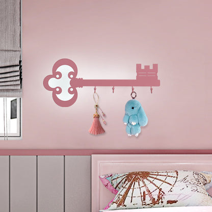Frendorf | Schlüssel Schlafzimmer Wandleuchte Lampe Metall Led Cartoon Wandmontierte Beleuchtung in Schwarz/Weiß/Rosa mit Haken