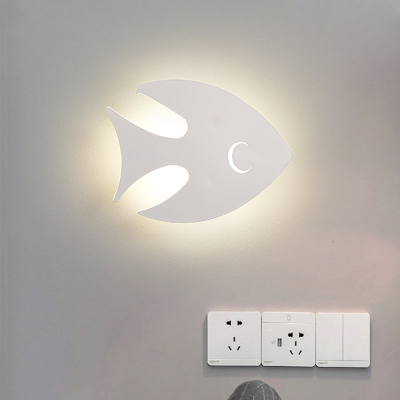 Frendorf | Macaroon Konijn/Vish Wall Lamp Iron Kinderkamer LED Wandlamp Verlichtingsarmatuur in Wit/Roze/Blauw