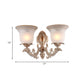 Frendorf | Metalen Beige Wandverlichting Fixture Curvy Arm 1/2-Licht Antieke Wandlamp met Bel Witte Glazen Schaduw