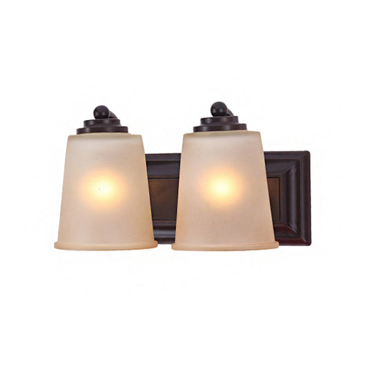Frendorf | 2 Lichter Konische Wandleuchte Traditionell Schwarz Mattglas Wandleuchte Lichtinstallation