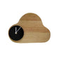 Frendorf | Cartoon Cloud Wood Flush Mount LED Wandlamp met Zwart/Wit Klok voor Kinderbed, Warm/Wit Licht