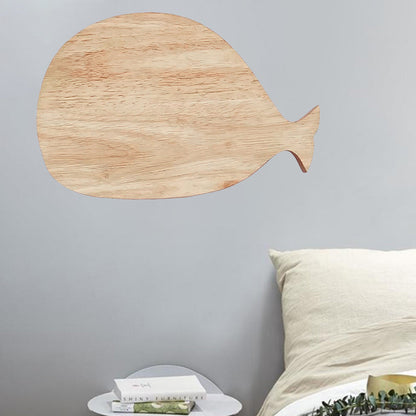 Frendorf | Schwarz/Weiß/Beige Wal Wandbeleuchtung Cartoon Holz LED Wandlampe mit/ohne Uhr in Warm/Weiß Licht