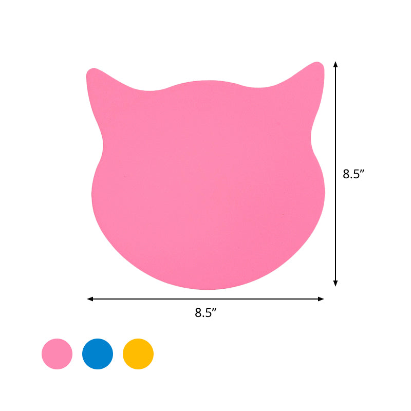 Frendorf | Kat Kop Mini Wandlamp Cartoon Houten Kleuterschool LED Opbouw Wandlamp in Roze/Blauw/Geel