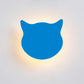 Frendorf | Kat Kop Mini Wandlamp Cartoon Houten Kleuterschool LED Opbouw Wandlamp in Roze/Blauw/Geel