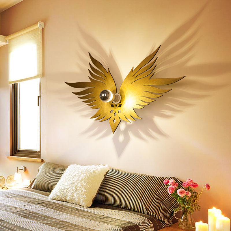 Frendorf | Houten Gegraveerde Adelaars Wandlamp Nordic Enkel Beige/Goud/Koffie Wandlamp Verlichting voor Zitkamer