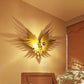 Frendorf | Houten Gegraveerde Adelaars Wandlamp Nordic Enkel Beige/Goud/Koffie Wandlamp Verlichting voor Zitkamer