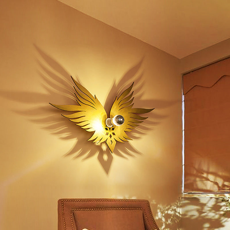 Frendorf | Houten Gegraveerde Adelaars Wandlamp Nordic Enkel Beige/Goud/Koffie Wandlamp Verlichting voor Zitkamer