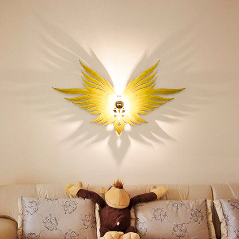 Frendorf | Houten Gegraveerde Adelaars Wandlamp Nordic Enkel Beige/Goud/Koffie Wandlamp Verlichting voor Zitkamer