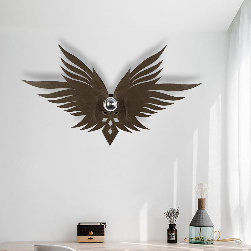 Frendorf | Houten Gegraveerde Adelaars Wandlamp Nordic Enkel Beige/Goud/Koffie Wandlamp Verlichting voor Zitkamer