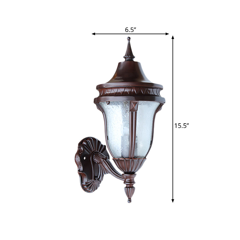 Frendorf | 1 Glühbirne Klar Seedy Glas Wandlampe Retro Rost Urne Schirm Außen Wandbeleuchtung Ideen