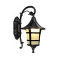 Frendorf | Metaal Zwart/Koffie/Bronze Wandlamp S-vormige Arm 1 Licht Lodge Stijl Wandlamp met Witte Glazen Schaduw