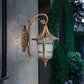 Frendorf | Metaal Zwart/Koffie/Bronze Wandlamp S-vormige Arm 1 Licht Lodge Stijl Wandlamp met Witte Glazen Schaduw