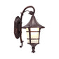 Frendorf | Metaal Zwart/Koffie/Bronze Wandlamp S-vormige Arm 1 Licht Lodge Stijl Wandlamp met Witte Glazen Schaduw