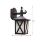 Frendorf | 1-Head Frosted Glass Wandlamp Verlichting Traditionele Donker Koffie Lantaarn Buiten Wandlamp Fixture