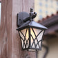 Frendorf | 1-Head Frosted Glass Wandlamp Verlichting Traditionele Donker Koffie Lantaarn Buiten Wandlamp Fixture