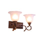 Frendorf | 1/2-Licht Elfenbein Glas Wandleuchte Retro Kaffee Blüte Wohnzimmer Wandmontierte Leuchte