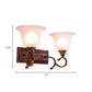 Frendorf | 1/2-Licht Elfenbein Glas Wandleuchte Retro Kaffee Blüte Wohnzimmer Wandmontierte Leuchte