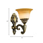 Frendorf | Messing 1/2-Kopf Wandleuchte Klassische Mattglas Ausladende Wandmontierte Lampe für Schlafzimmer