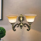 Frendorf | Messing 1/2-Kopf Wandleuchte Klassische Mattglas Ausladende Wandmontierte Lampe für Schlafzimmer