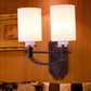 Frendorf | Milky Glass Cylinder Wandlamp Antiek 1/2-Kop Woonkamer Wandverlichting Fixture in Zwart