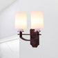 Frendorf | Milky Glass Cylinder Wandlamp Antiek 1/2-Kop Woonkamer Wandverlichting Fixture in Zwart