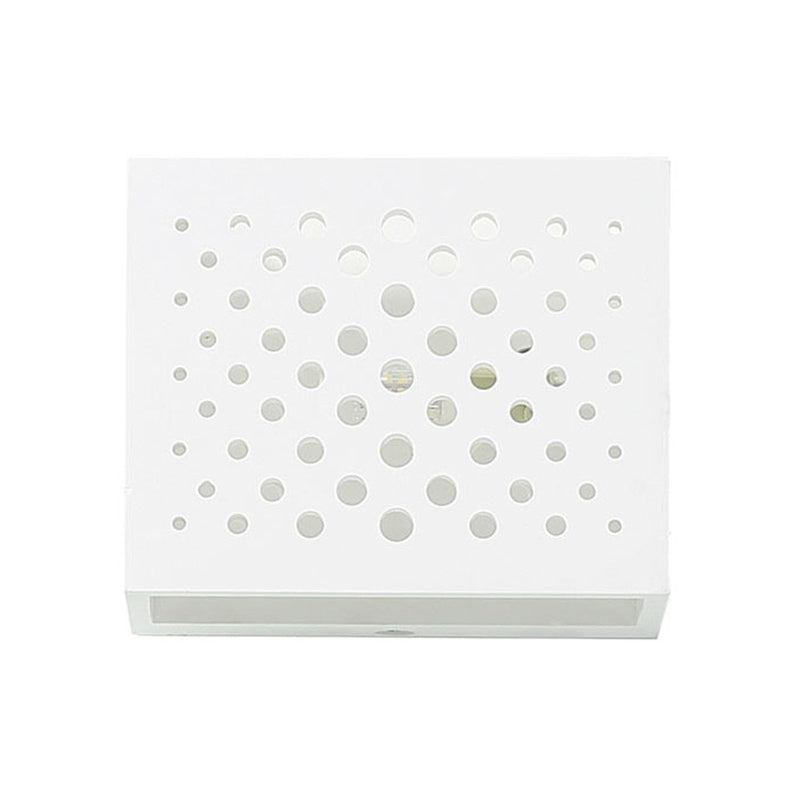 Frendorf | Weiße Laser-Cut Boxform Wandlicht Sconces Modernismus 1 Kopf Gips LED Wandlampe