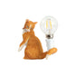 Tabby Cat Halter Tischlampe Kinder Eisen 1 Glühbirne Schwarz/Gelb/Blau Nachttischlicht mit Nackter Glühbirnen-Design