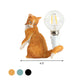 Tabby Cat Halter Tischlampe Kinder Eisen 1 Glühbirne Schwarz/Gelb/Blau Nachttischlicht mit Nackter Glühbirnen-Design