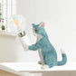 Tabby Cat Halter Tischlampe Kinder Eisen 1 Glühbirne Schwarz/Gelb/Blau Nachttischlicht mit Nackter Glühbirnen-Design